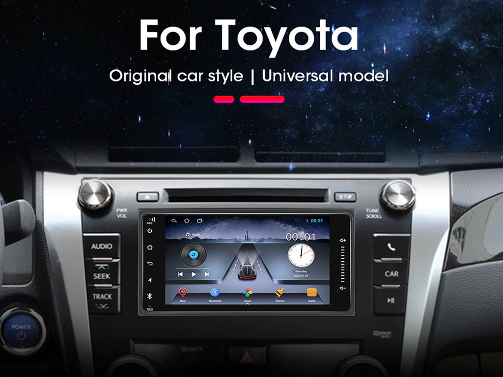 For Toyota 200x100mm 7" Car Stereo – Wireless CarPlay & Android Auto, Cooling Fan & External Mic
