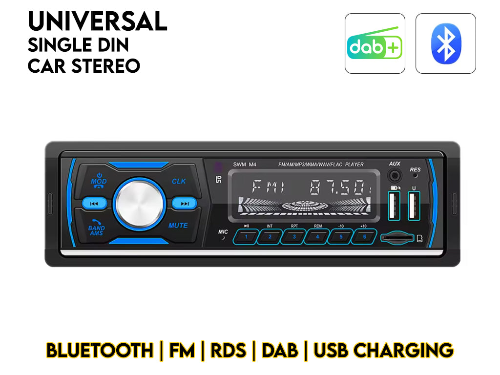 DAB/DAB+ RDS FM AM Single Din 12V Head Unit