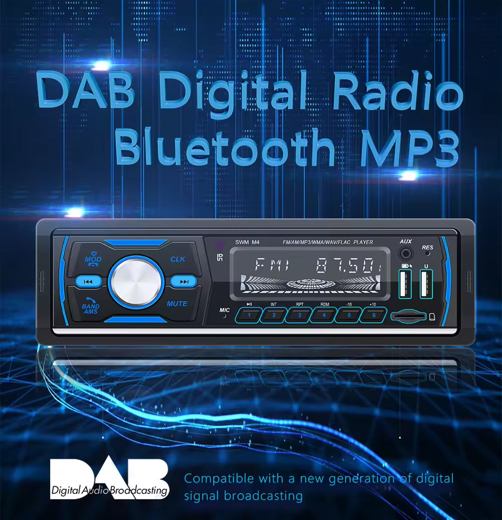 DAB/DAB+ RDS FM AM Single Din 12V Head Unit