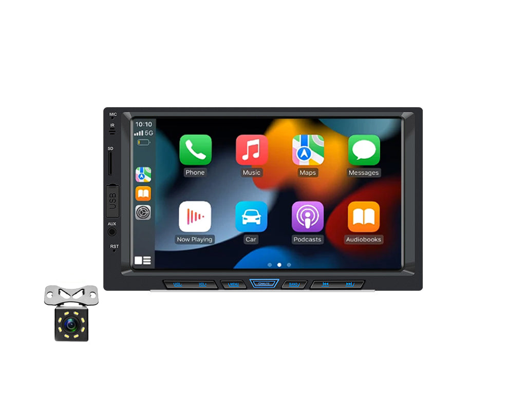 7" Wired CarPlay Android Auto Head Unit Physical Buttons