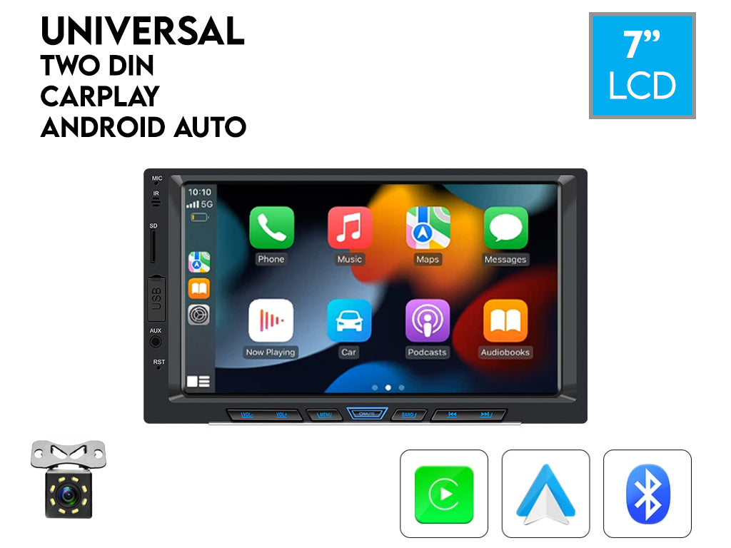 7" Wired CarPlay Android Auto Head Unit Physical Buttons