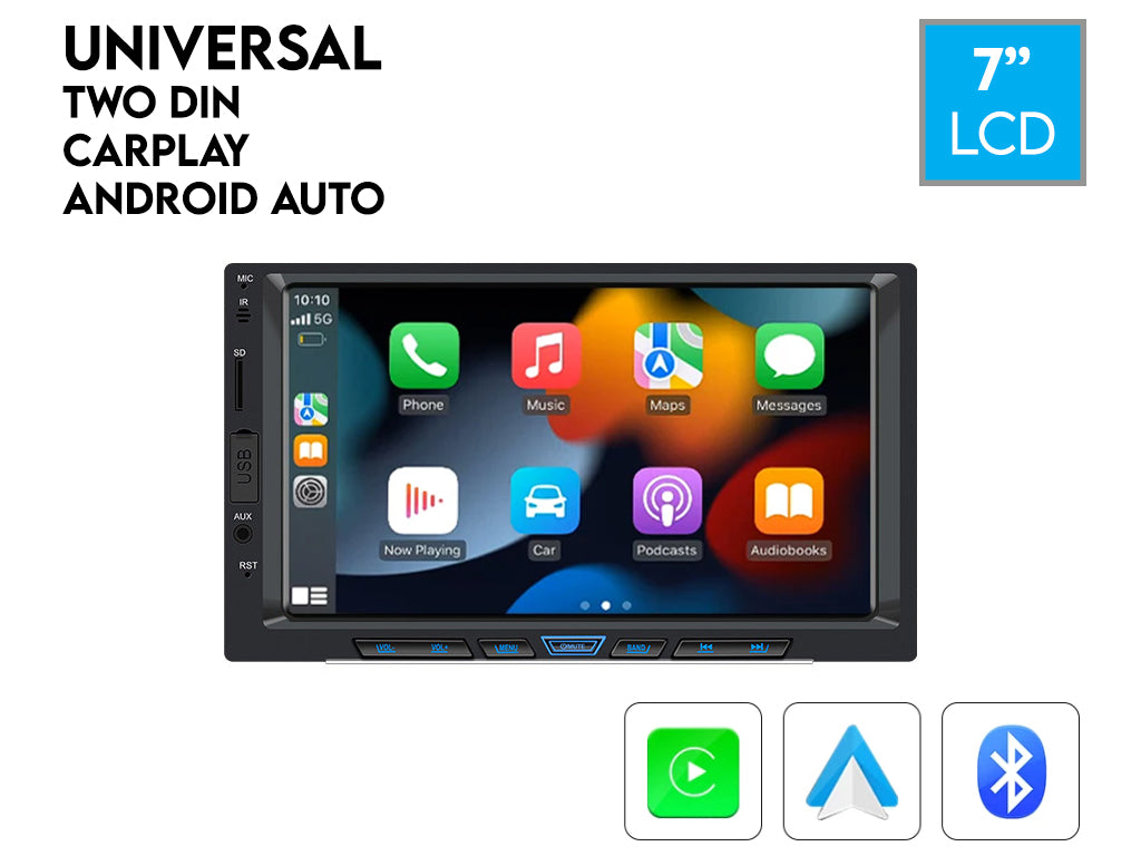 7" Wired CarPlay Android Auto Head Unit Physical Buttons