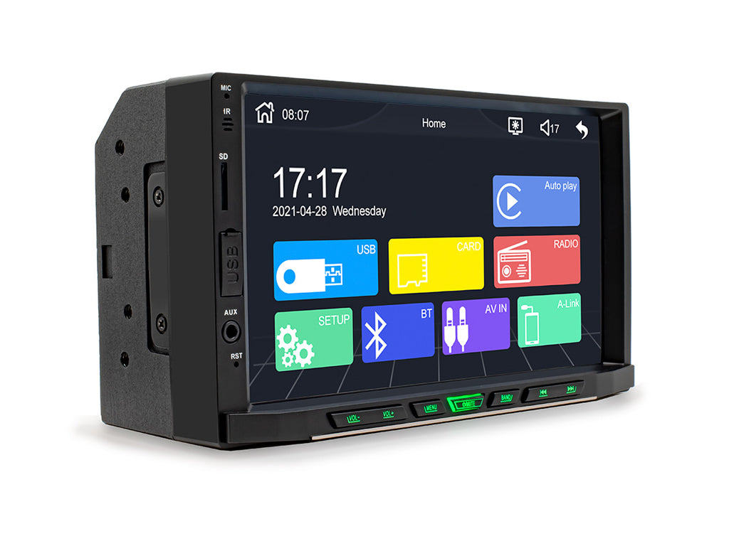 7" Wired CarPlay Android Auto Head Unit Physical Buttons