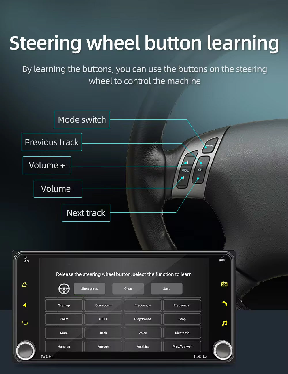 For Toyota 7" Car Stereo with Wireless CarPlay, Android Auto, Rotary Volume Wheel – 2GB RAM, 64GB Storage