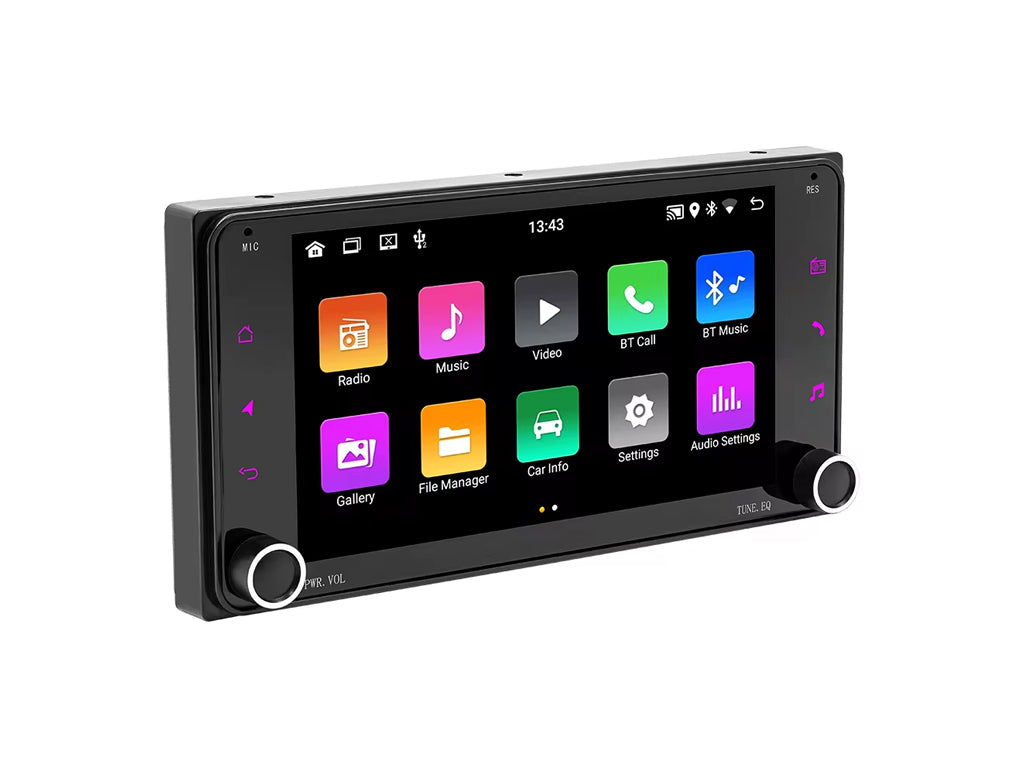 For Toyota 7" Car Stereo with Wireless CarPlay, Android Auto, Rotary Volume Wheel – 2GB RAM, 64GB Storage