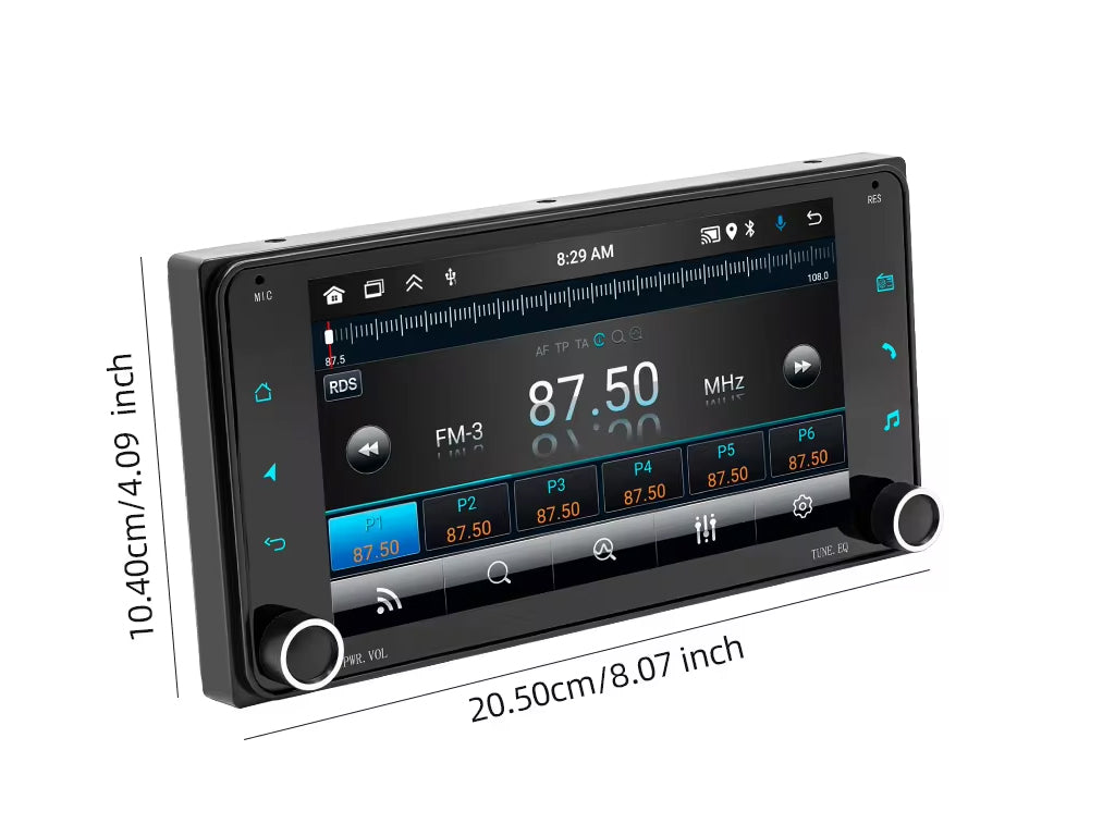 For Toyota 7" Car Stereo with Wireless CarPlay, Android Auto, Rotary Volume Wheel – 2GB RAM, 64GB Storage