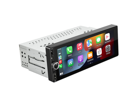 6.86" Single Din Wireless CarPlay Android Auto Rotary Volume Wheel