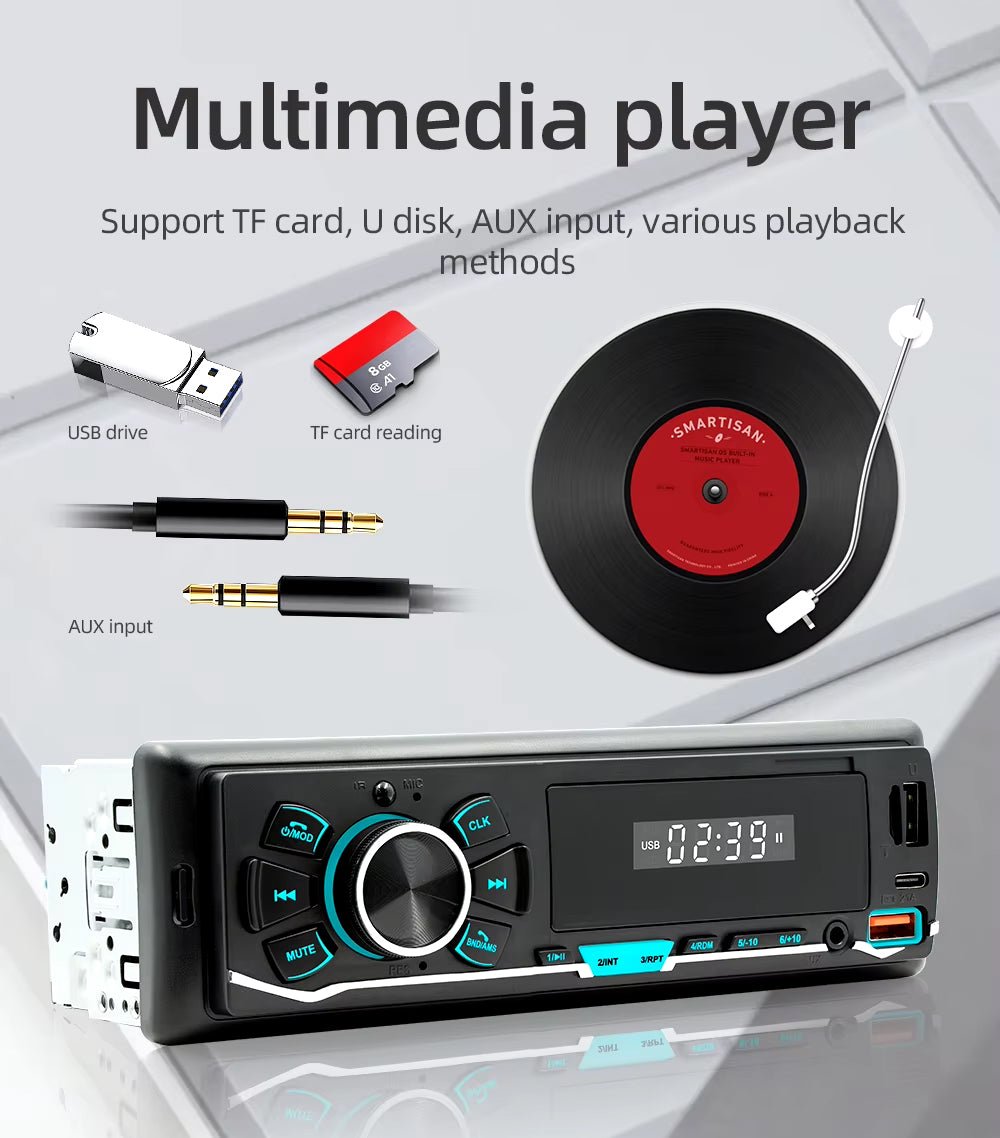 Single Din Car MP3 Player with Bluetooth Full NZ Radio