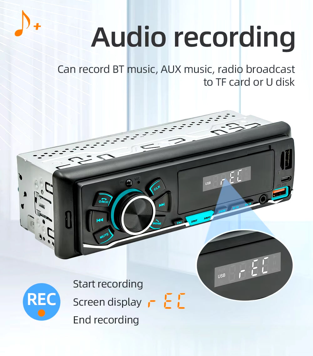 Single Din Car MP3 Player with Bluetooth Full NZ Radio