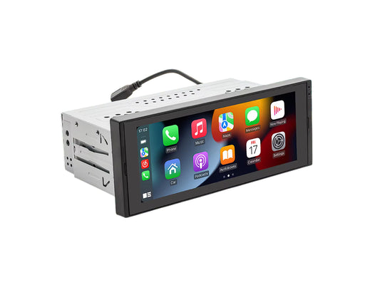 6.86" Single Din Wireless CarPlay Android Auto with 8 LED Camera