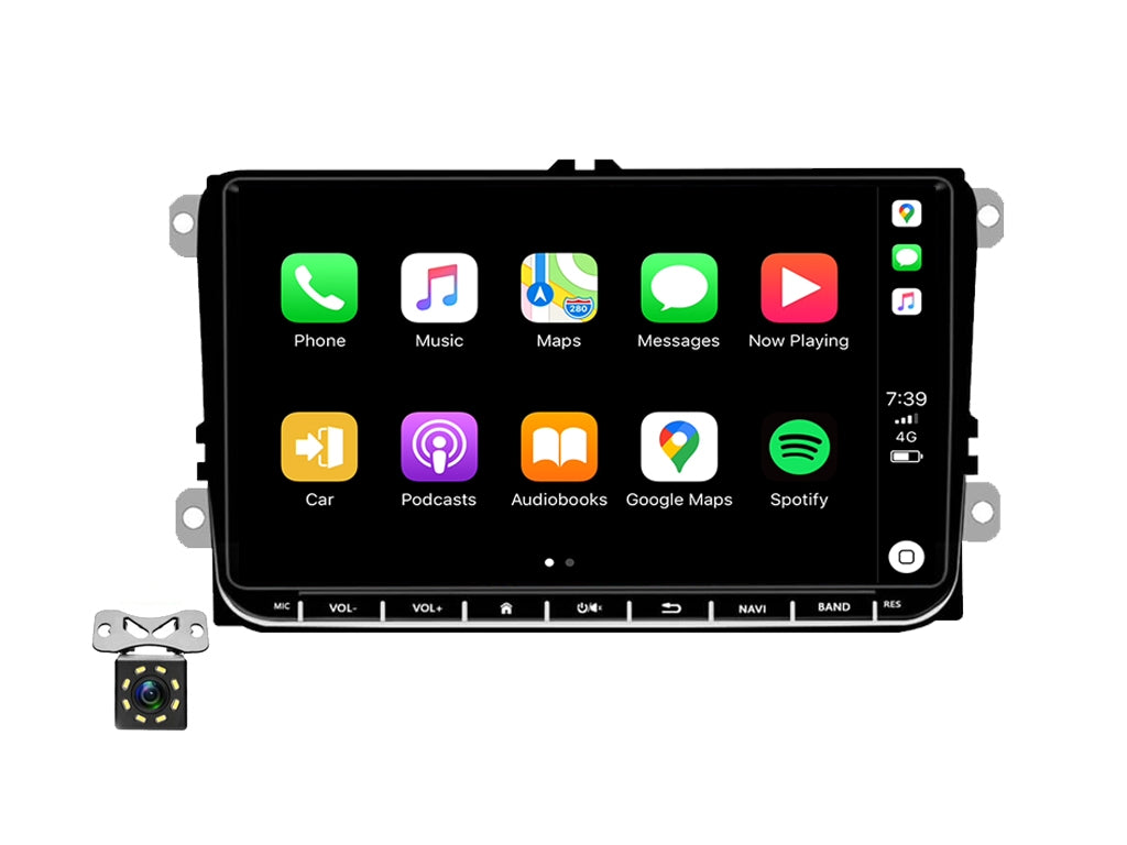 9" For VW Wireless CarPlay Android Auto + Microphone and External Fan