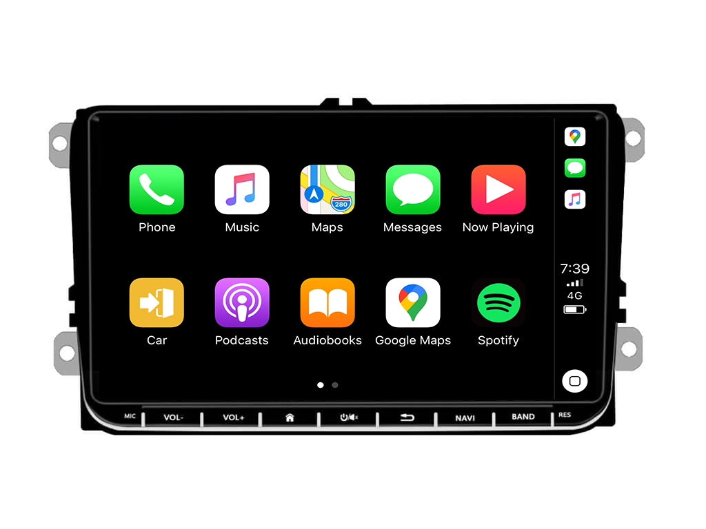 9" For VW Wireless CarPlay Android Auto + Microphone and External Fan