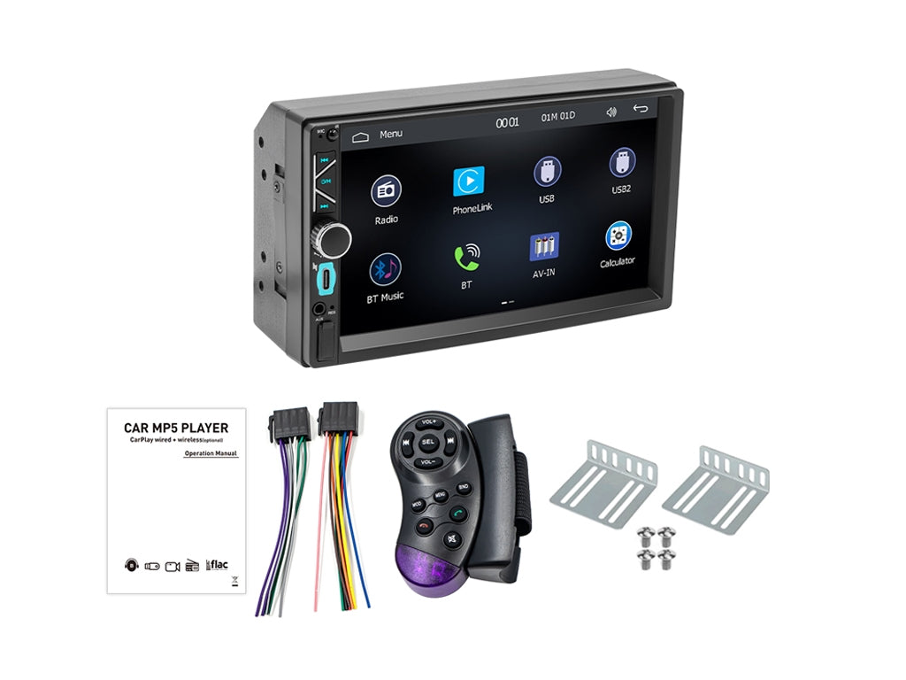 7" 2-DIN Wireless CarPlay Android Auto Head Unit with Type-C