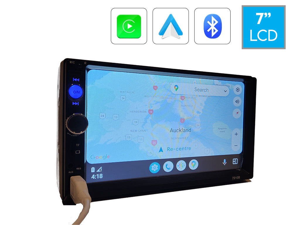 7" 2 Din Wired CarPlay Android Auto Car Stereo Physical Buttons