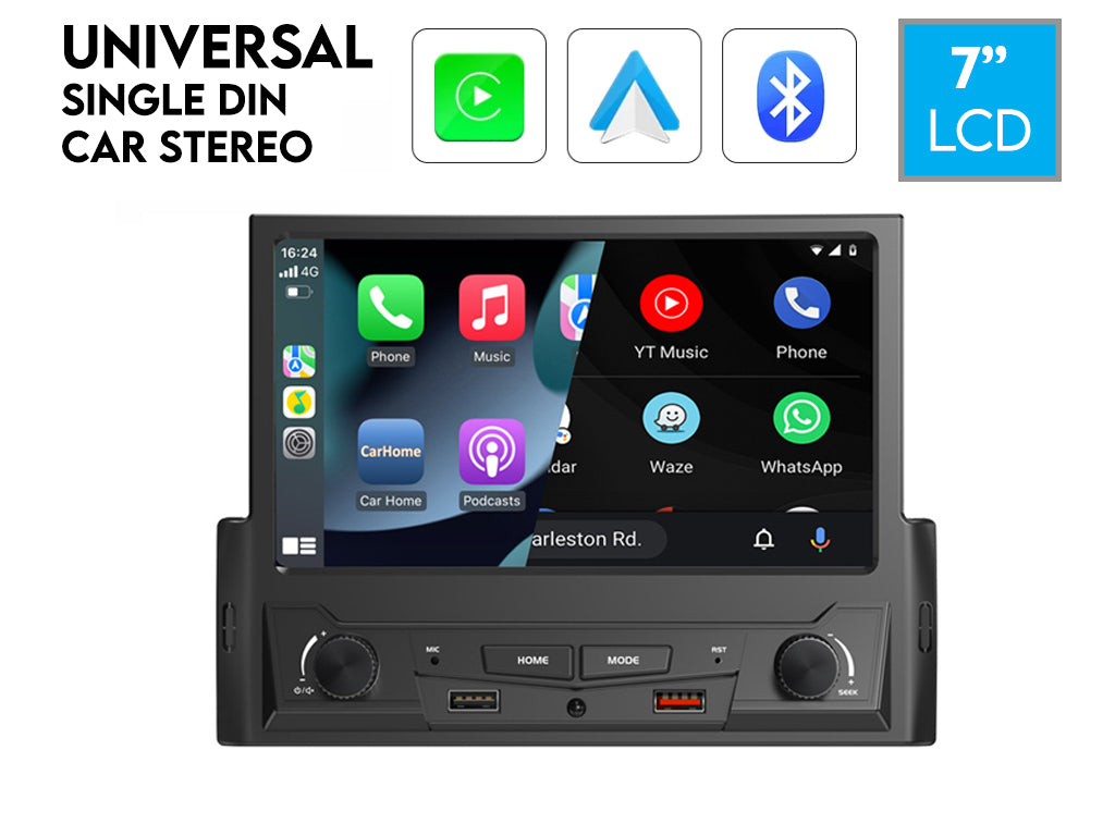 7" IPS Single Din Wireless CarPlay Android Auto Car Stereo