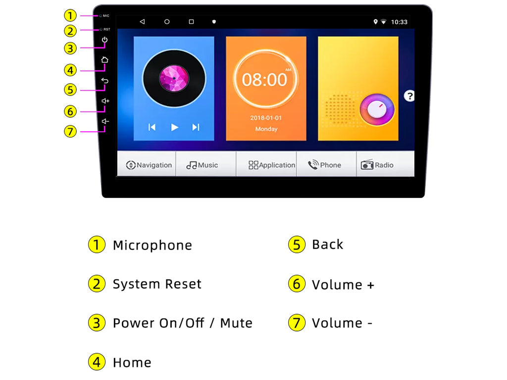 9" Android CarPlay Android Auto Car Stereo Single Din 2GB Ram 32GB Rom