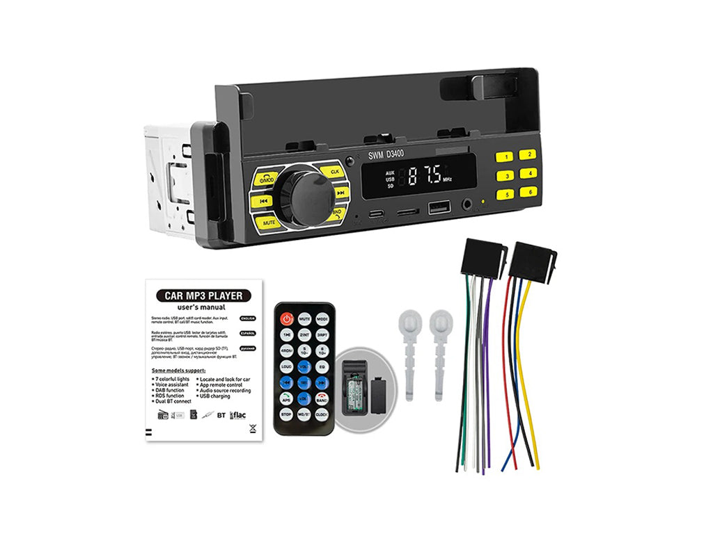 Single Din Car Stereo BT with Built In Phone Holder