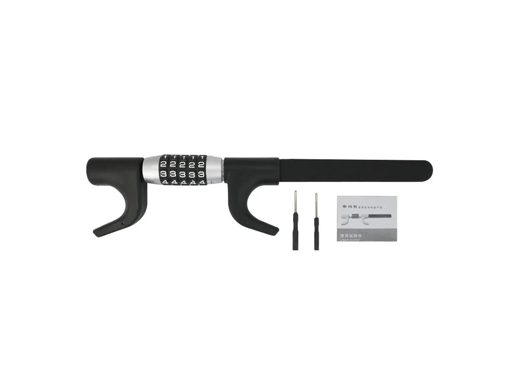 Car Steering Wheel Combination Lock - Black